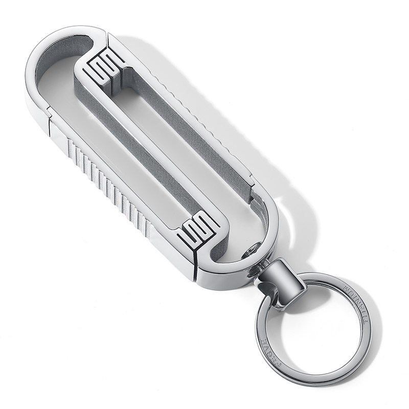 Titanium alloy interlaced belt car keychain men's keychain gift keychain pendant high-end