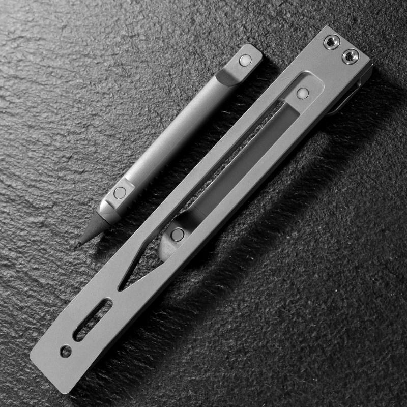 New titanium alloy ruler, pencil, ruler, scale, outdoor multifunctional tool, self-defense pry bar, portable gift