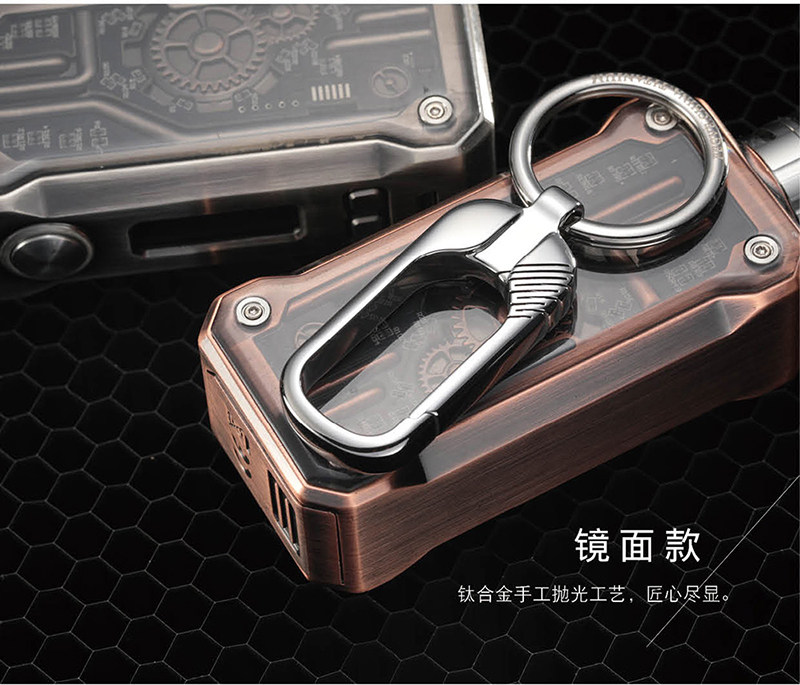 Keychain Titanium Alloy Male Car Key Pendant Integrated Key Engraving Creative Female Cute Keyring Ring Chain