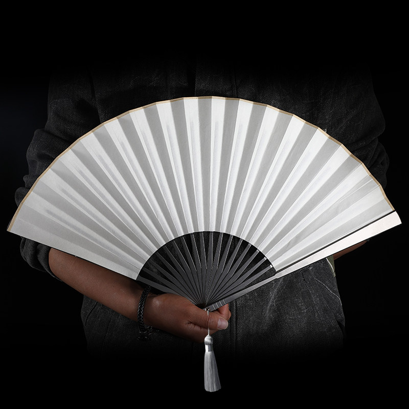 FEGVE Nine inch Titanium Alloy Kung Fu Fan, Mingshi Stone Wash Craft Fan, All Titanium Tactical Defense Folding Fan