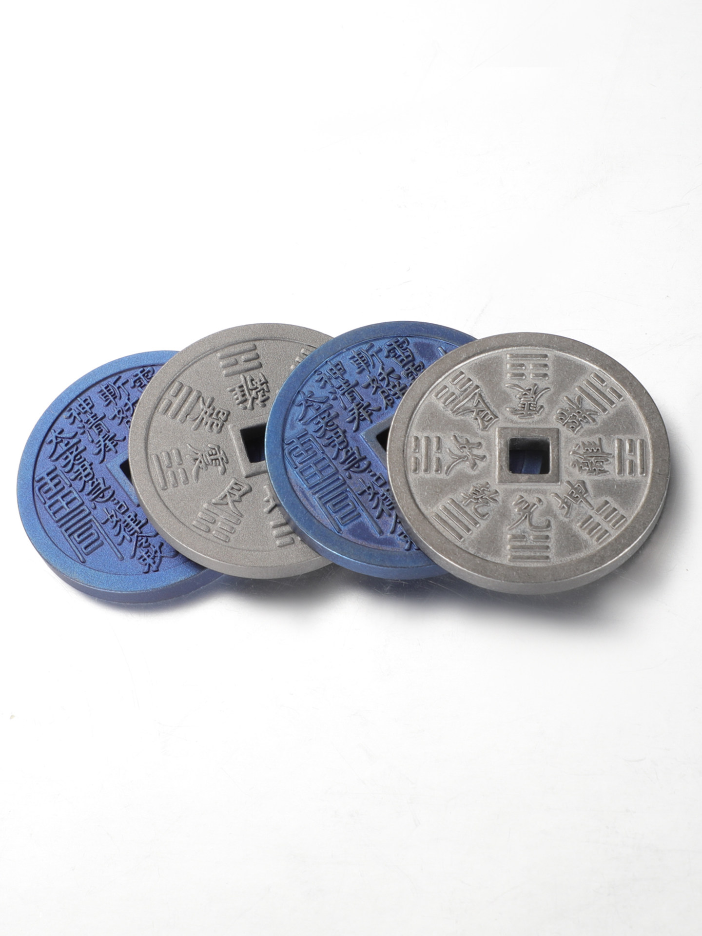 New pure titanium mountain ghost spending pendant, Taoist ancient money necklace, cinnabar, eight trigrams, zodiac year protection jewelry, titanium alloy