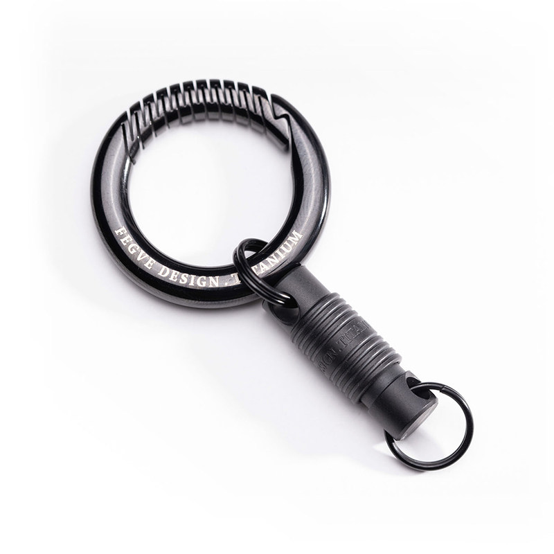Titanium alloy quick release push-pull keychain connection accessories, detachable rotating universal joint, all titanium car keychain