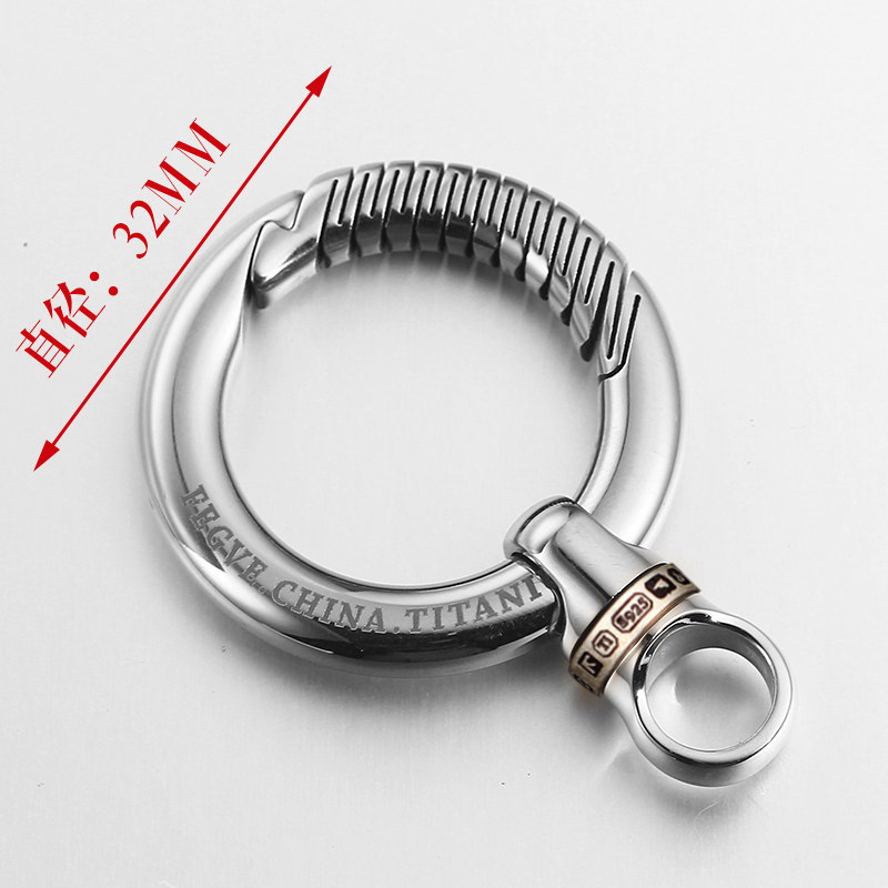 Titanium inlaid silver capsule universal joint keychain accessories, titanium universal joint ring, handmade car keychain, 360 degree rotation