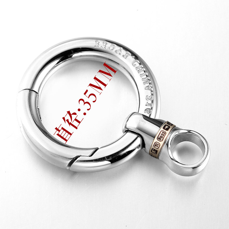 Titanium inlaid silver capsule universal joint keychain accessories, titanium universal joint ring, handmade car keychain, 360 degree rotation