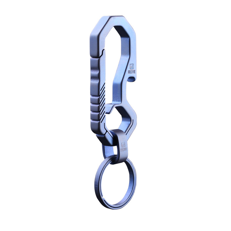 FEGVE titanium alloy keychain, chain ring, men's and women's stainless steel metal car pendant, creative gift, personalized and practical