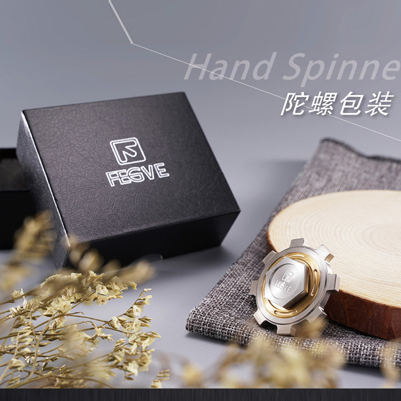 FEGVE Rotating Titanium Alloy Copper Stainless Steel Fingertip Gyroscope New Gear Wind Adult Toy Stress Relief EDC