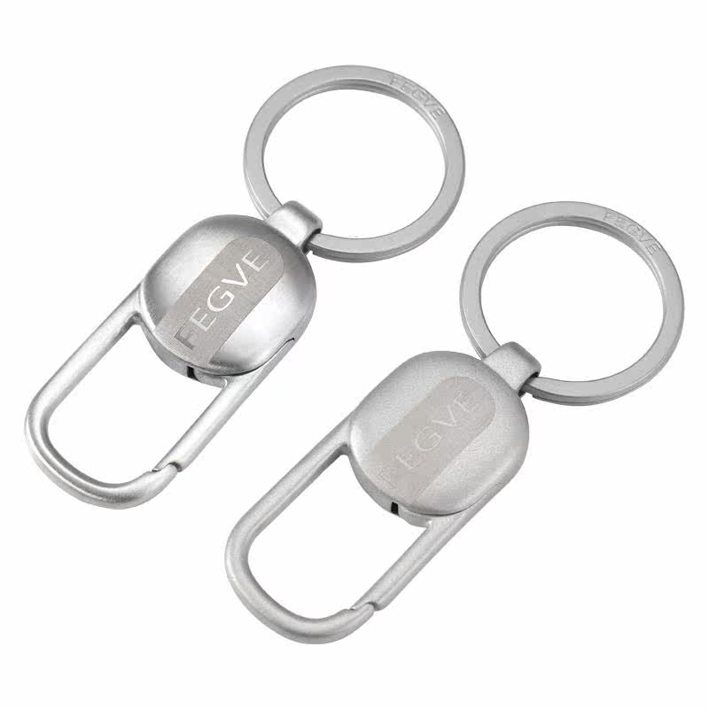 FEGVE Stainless Steel Keychain Bead Circle Personalized Car Key Pendant Men's Waist Hanging Creative Keyring Ring Men
