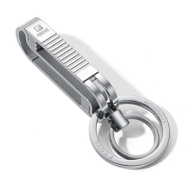 Titanium alloy keychain, men's belt, waist hanging, car keychain, specially designed for Volkswagen, Audi, Mercedes Benz, BMW engraving