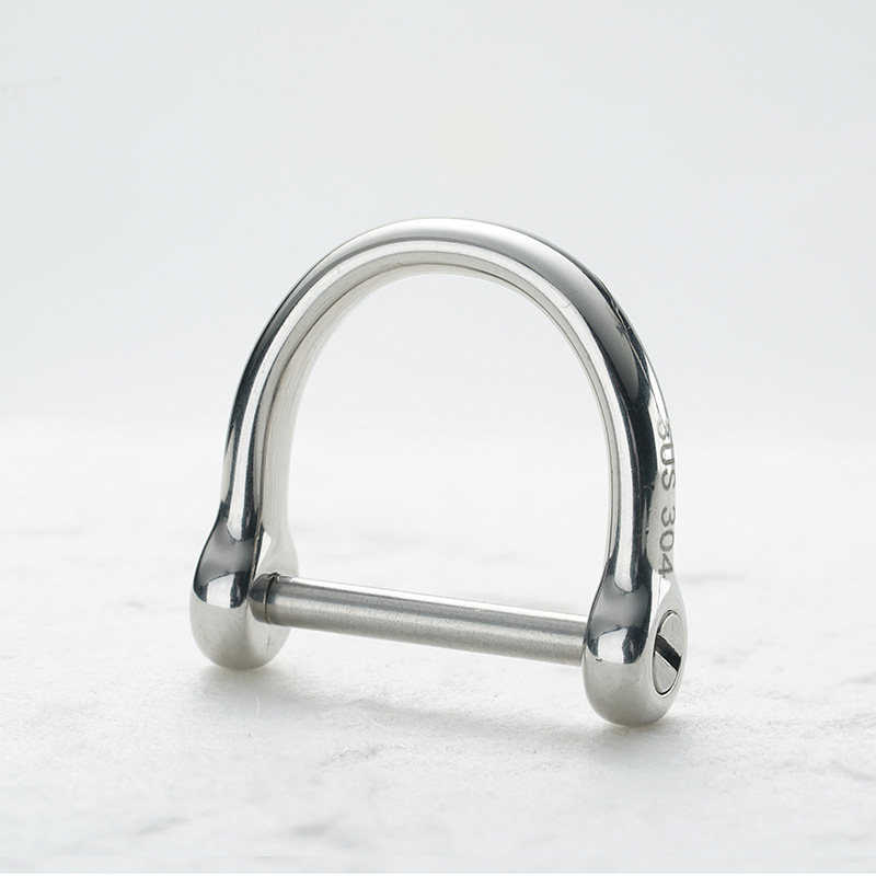 Full titanium alloy horseshoe buckle 304 stainless steel keychain anti loss car remote control connection ring accessories D-shaped stirrup buckle