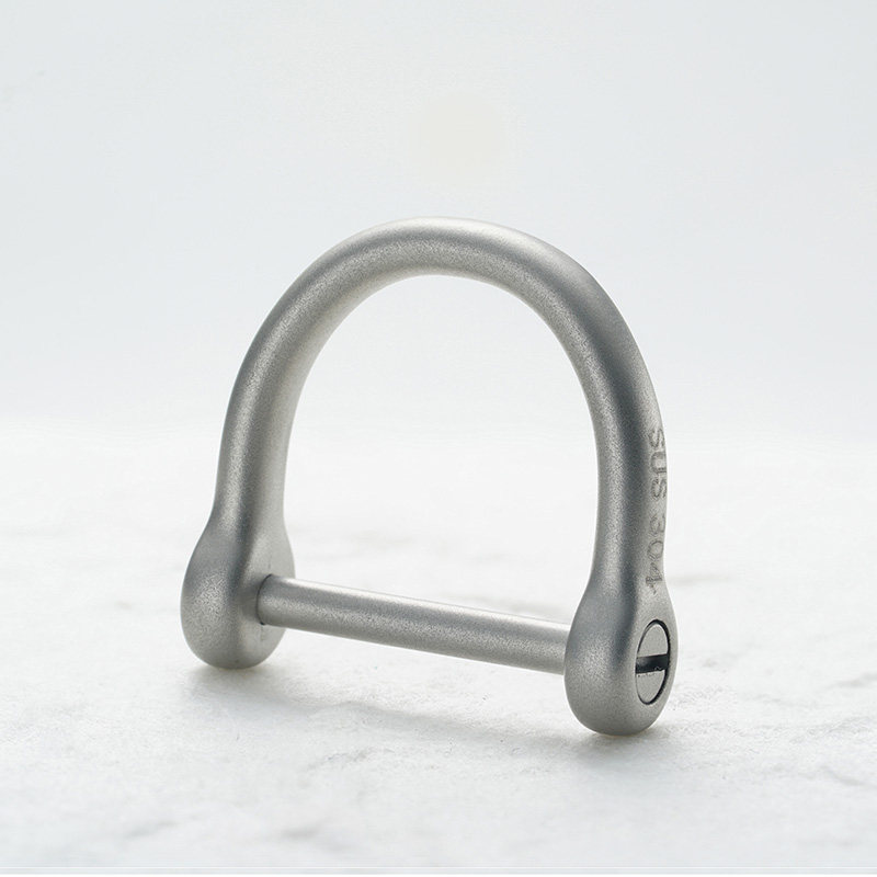 Full titanium alloy horseshoe buckle 304 stainless steel keychain anti loss car remote control connection ring accessories D-shaped stirrup buckle