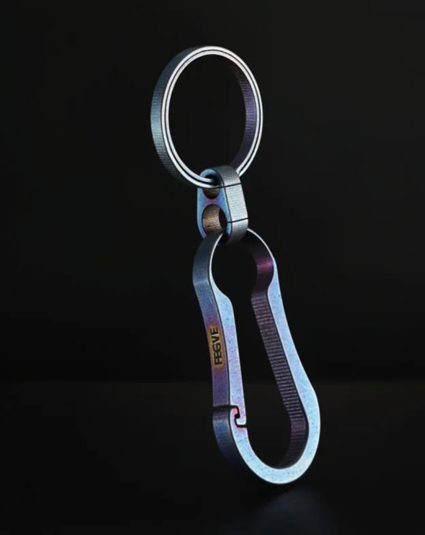 FEGVE Car Keychain Men's Waist Hanging Titanium Alloy Creative Simple and Personalized Customized Engraved One Piece Keychain