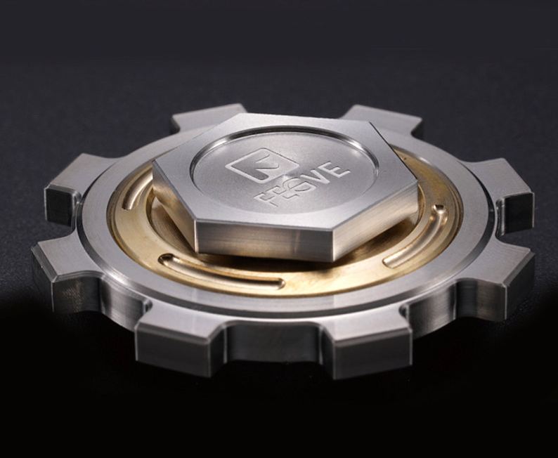 FEGVE Rotating Titanium Alloy Copper Stainless Steel Fingertip Gyroscope New Gear Wind Adult Toy Stress Relief EDC