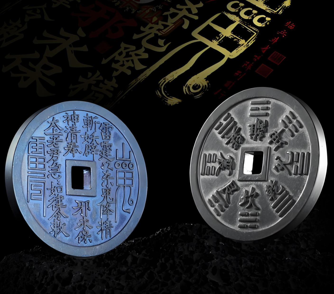 2025 New Mountain Ghosts Spending Pendant Bagua Three Ghosts Protection Portable Talisman Taoist Ancient Coin Xiang Lian Jewelry Key Pendant