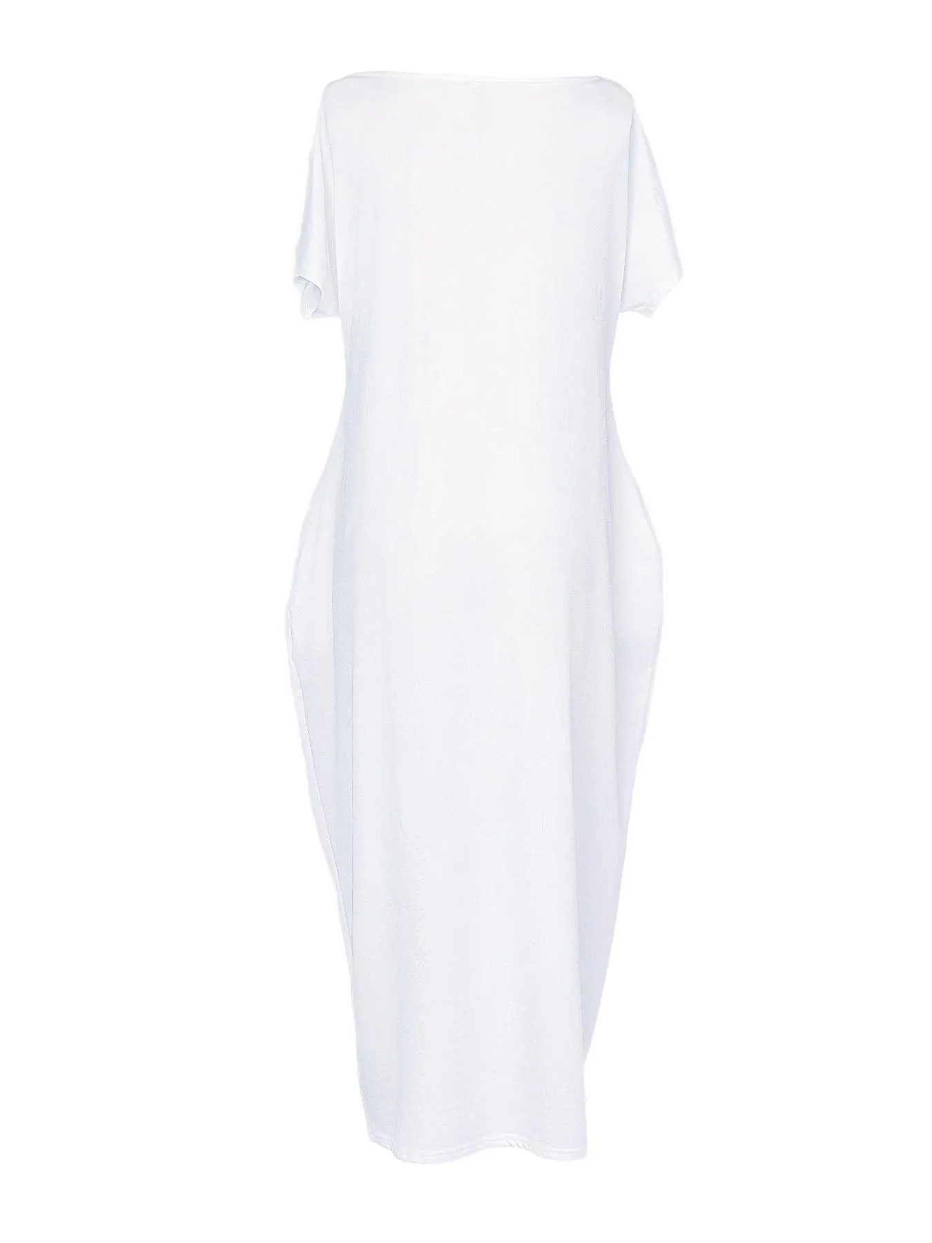 Women's Solid Color Batwing Sleeve Lounge Dress, Casual Comfy Short Sleeve Nightdress for Daily Wear, Ladies Sleepwear for All Seasons