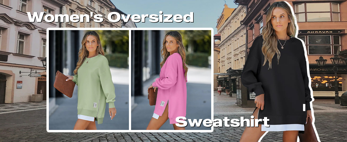 Women Overized Sweatshirt Dress Casual Hoodies Fall Fashion 2023
