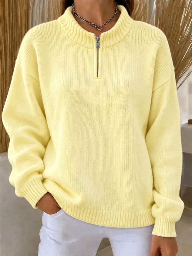 New Arrivals🔥Women's Cozy Half Zip Mock Neck Knit Sweater