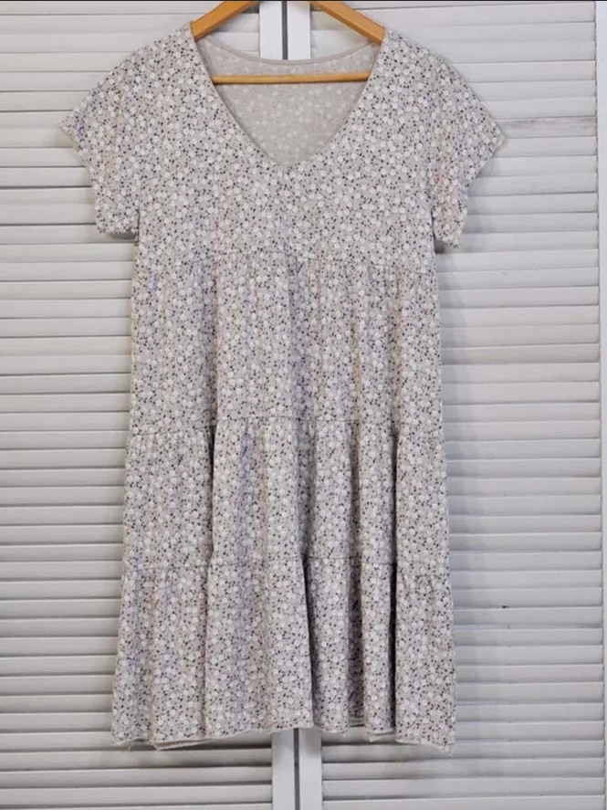 Women's Plus Size Round Neck Slim Fit Short Sleeve Dress