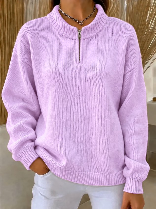 New Arrivals🔥Women's Cozy Half Zip Mock Neck Knit Sweater