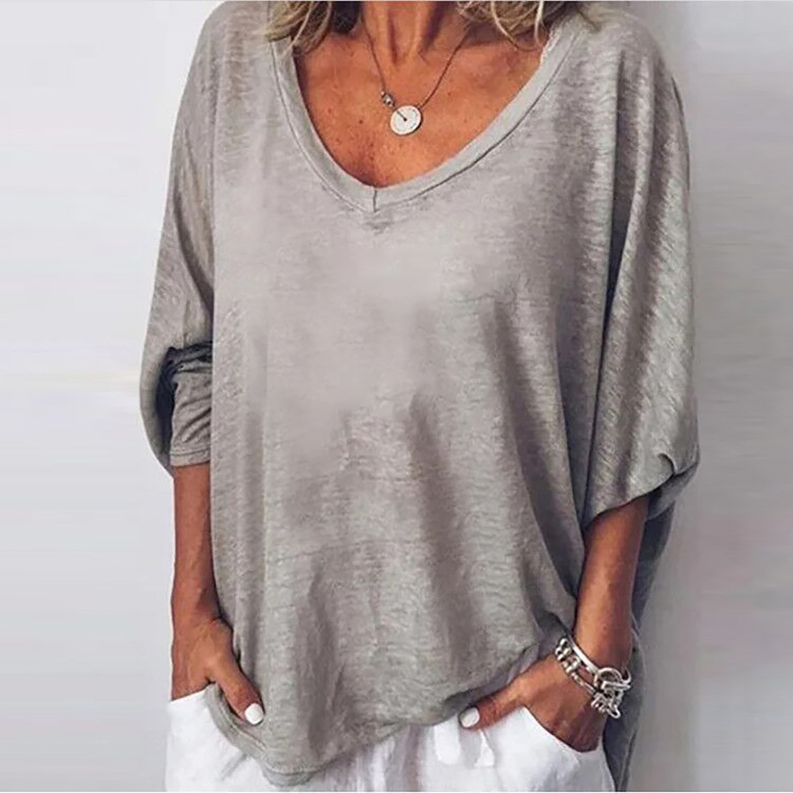 Women's Heart Neckline Batwing Sleeve T-Shirt Dress