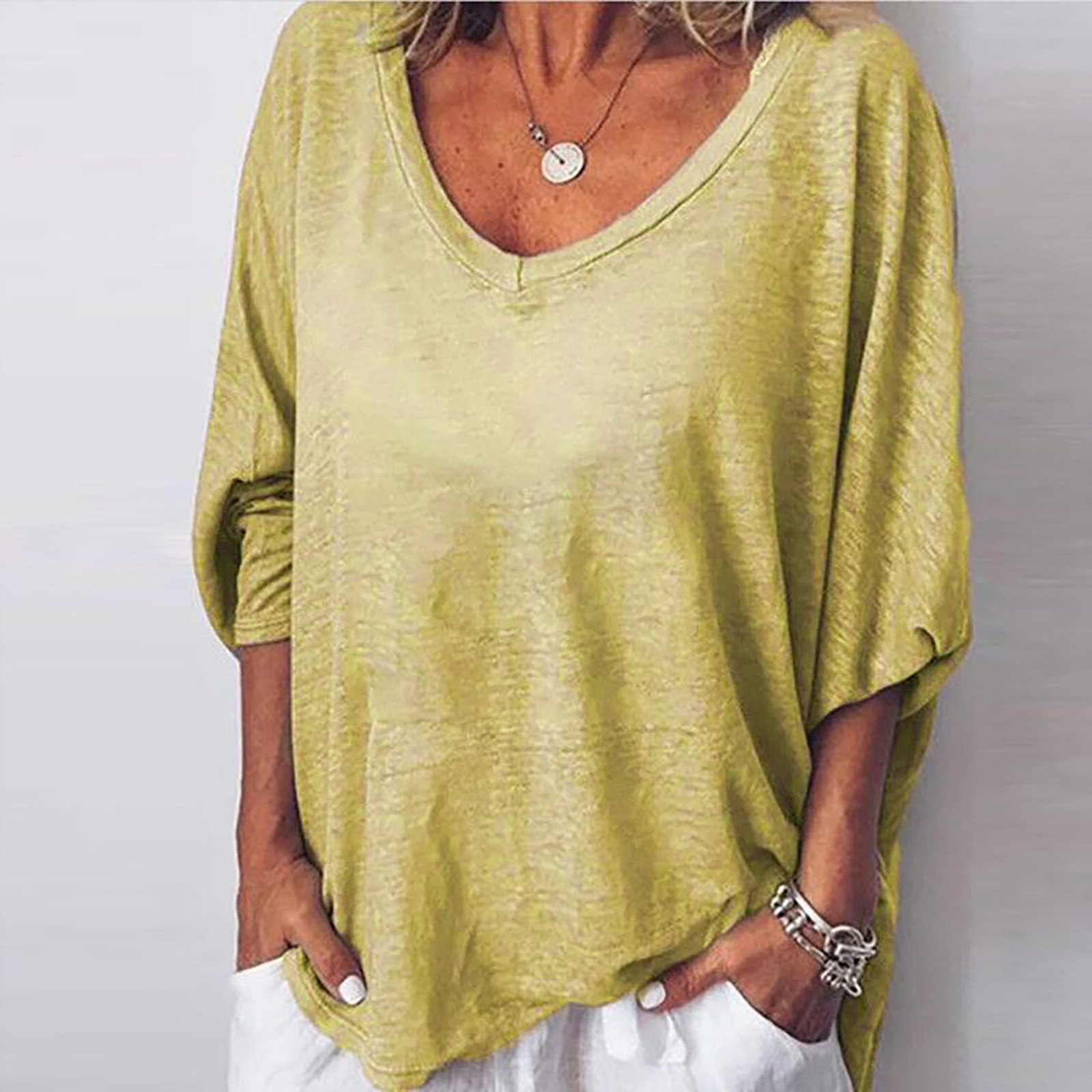 Women's Heart Neckline Batwing Sleeve T-Shirt Dress