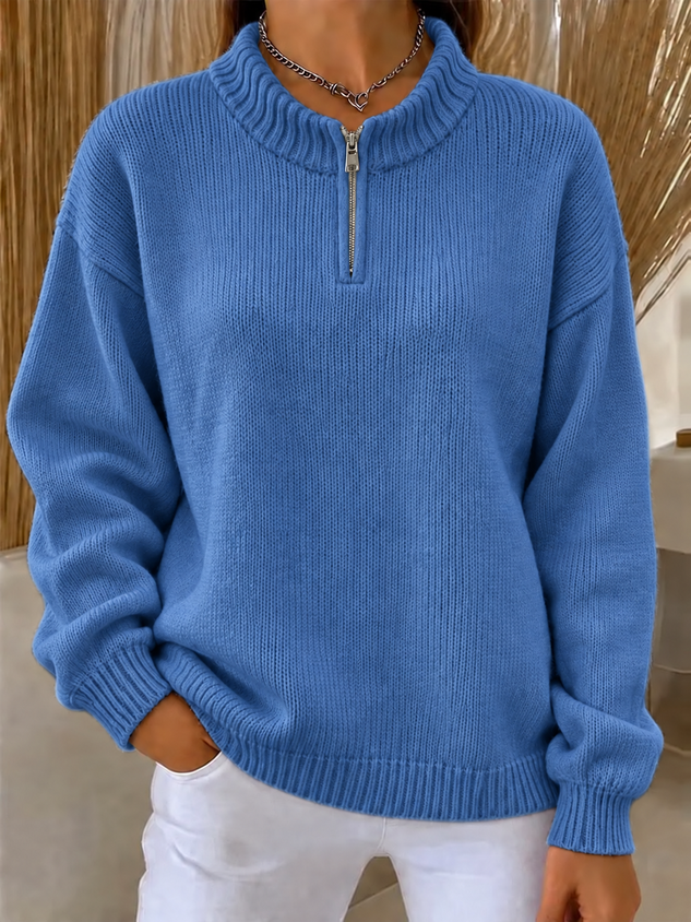 New Arrivals🔥Women's Cozy Half Zip Mock Neck Knit Sweater