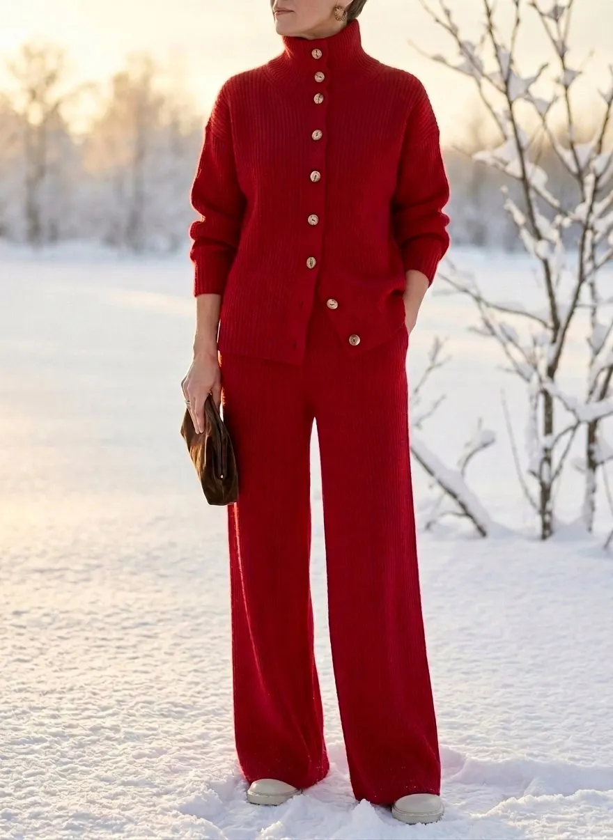 Women's Ribbed Knit Two-Piece Set