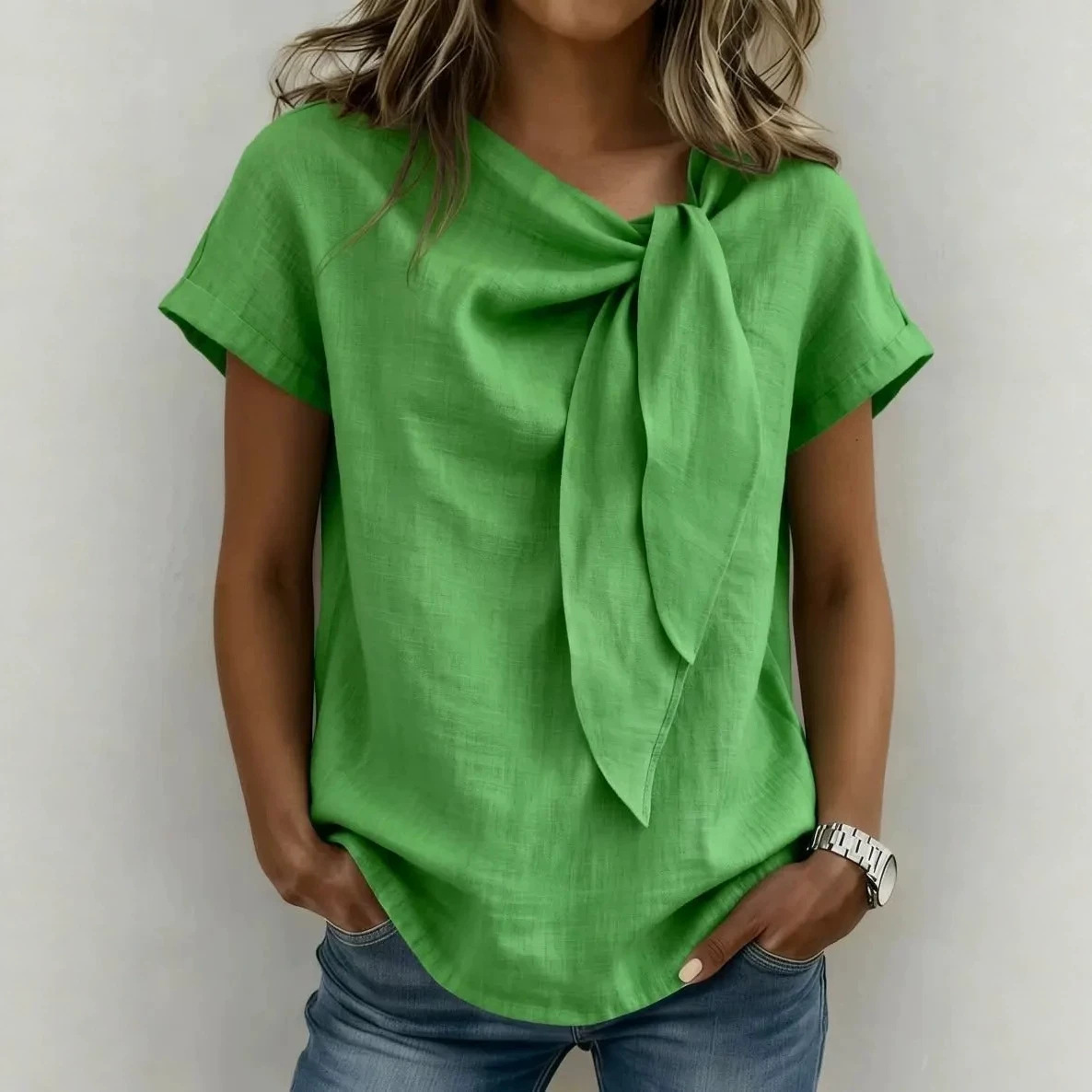 Women's Solid Color Short Sleeve Casual T-Shirt