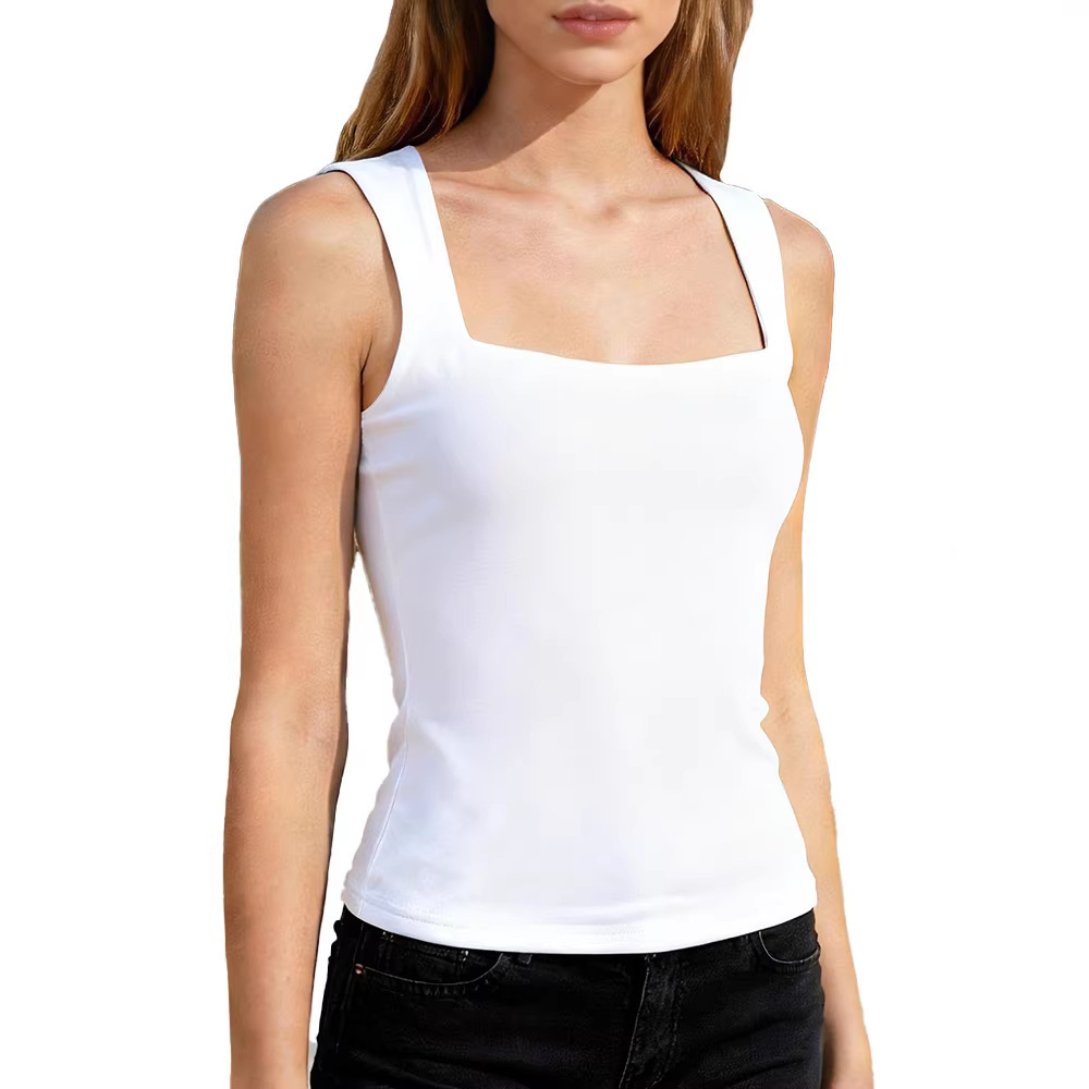 Women's Square Neck Sleeveless Tank Top Casual Minimalist