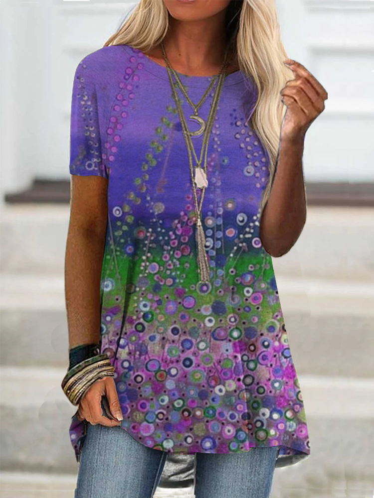 Women's Short Sleeve Digital Print T-Shirt