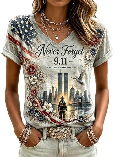 Women's Floral Print V-Neck Short Sleeve T-Shirt