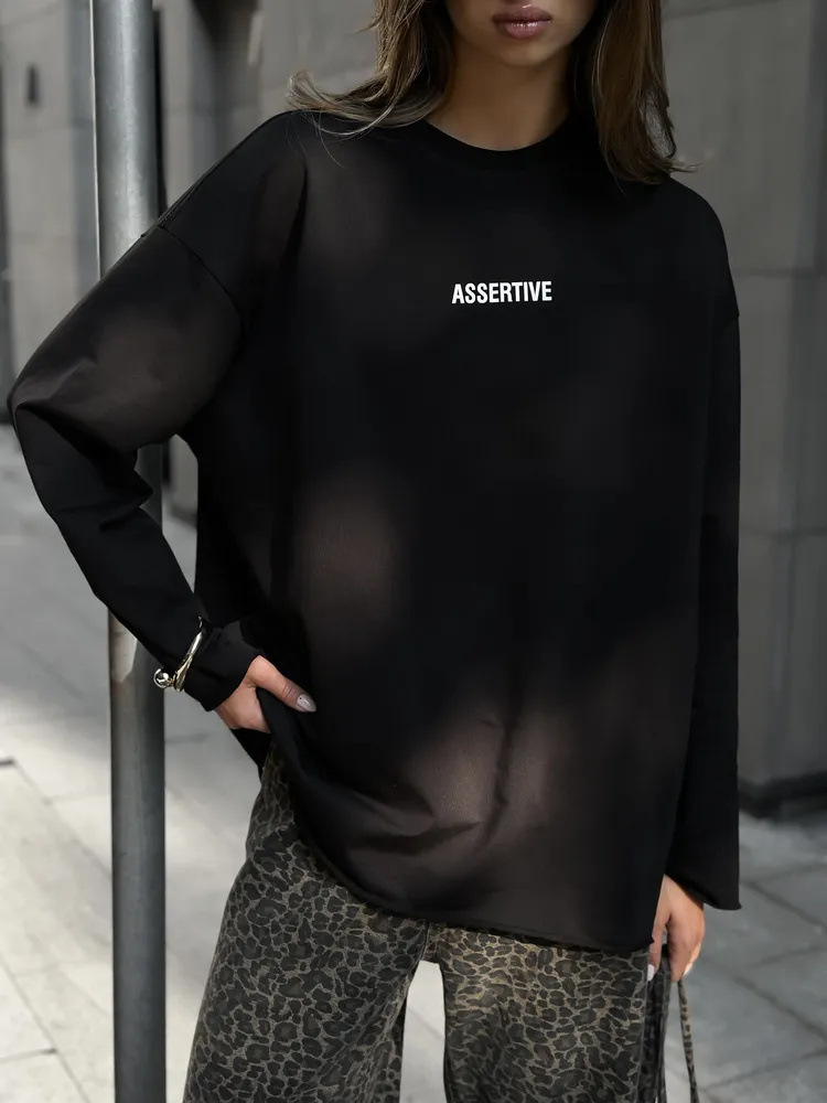 Women's Oversize Crewneck Long-Sleeve T-Shirt
