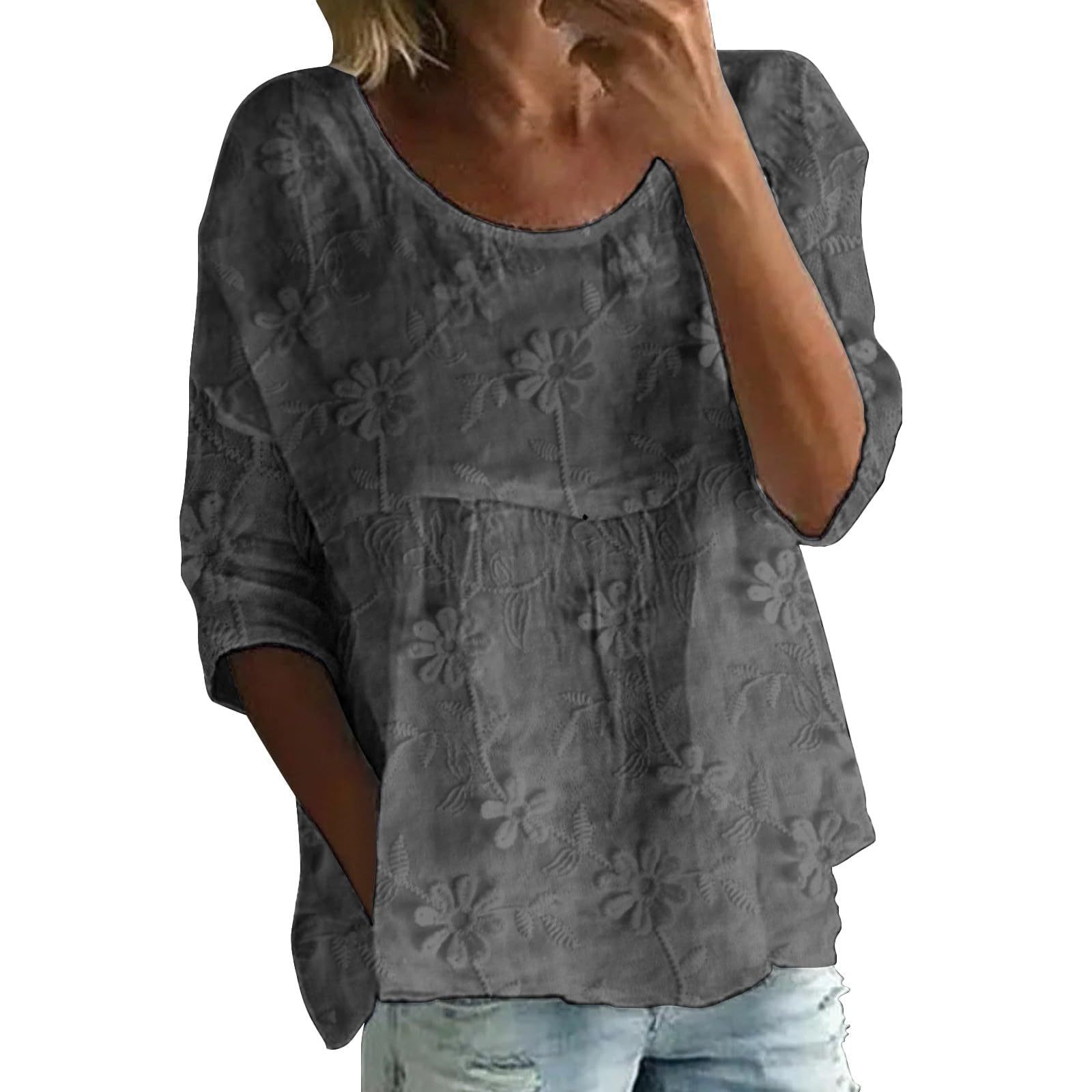 Summer Solid Print Round Neck Half-Sleeve Top