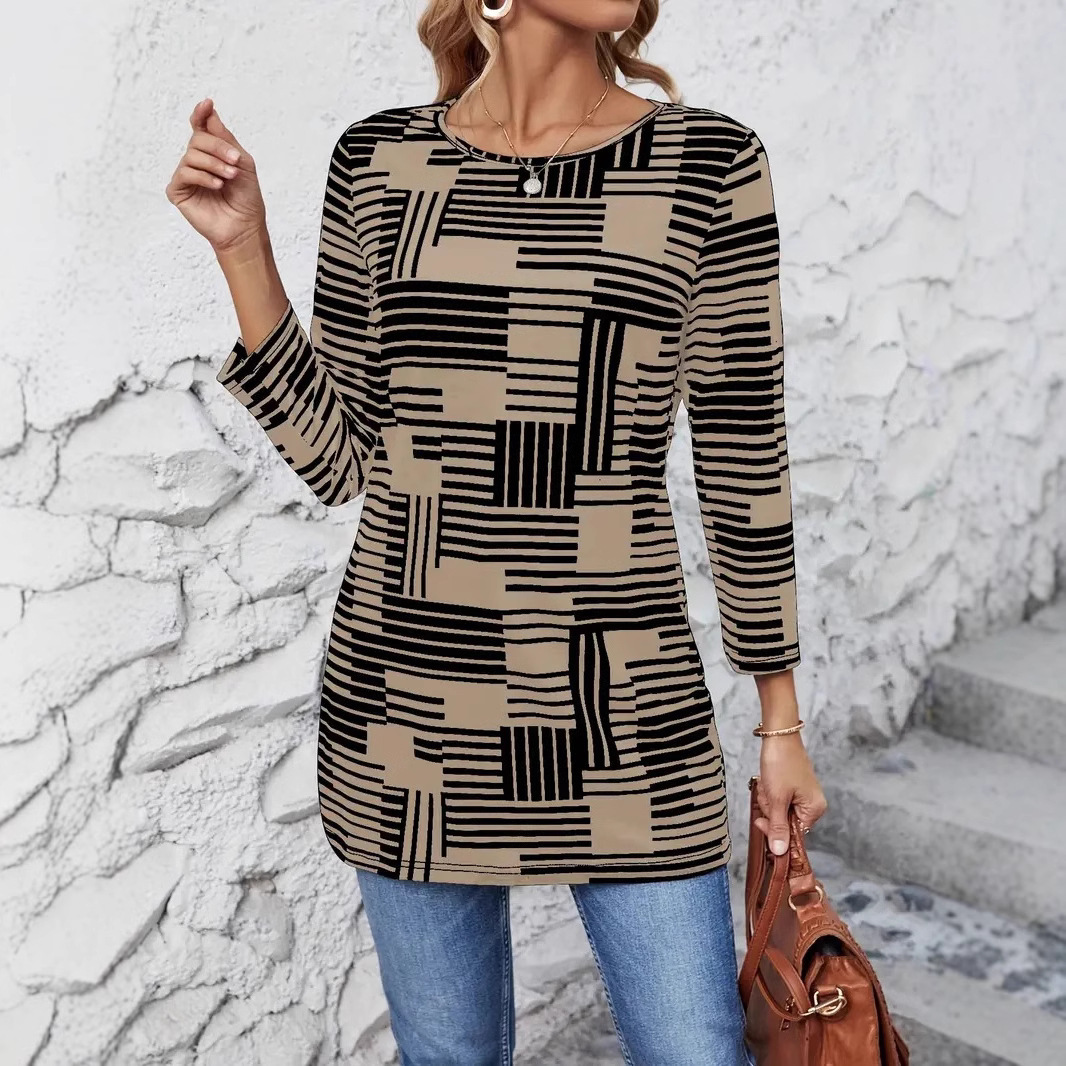 Women's Casual Crewneck Long-Sleeve Top