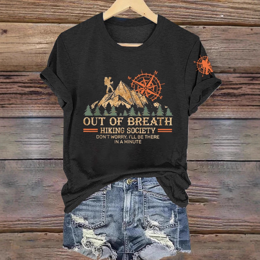 Valley Forest Print Crewneck Short Sleeve Top