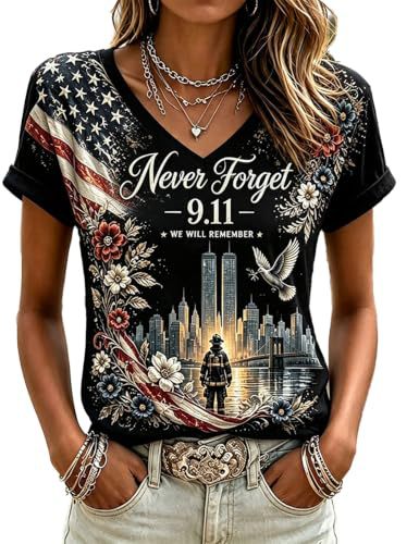 Women's Floral Print V-Neck Short Sleeve T-Shirt