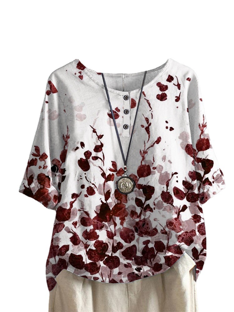 Women's Loose Floral Print Casual Top