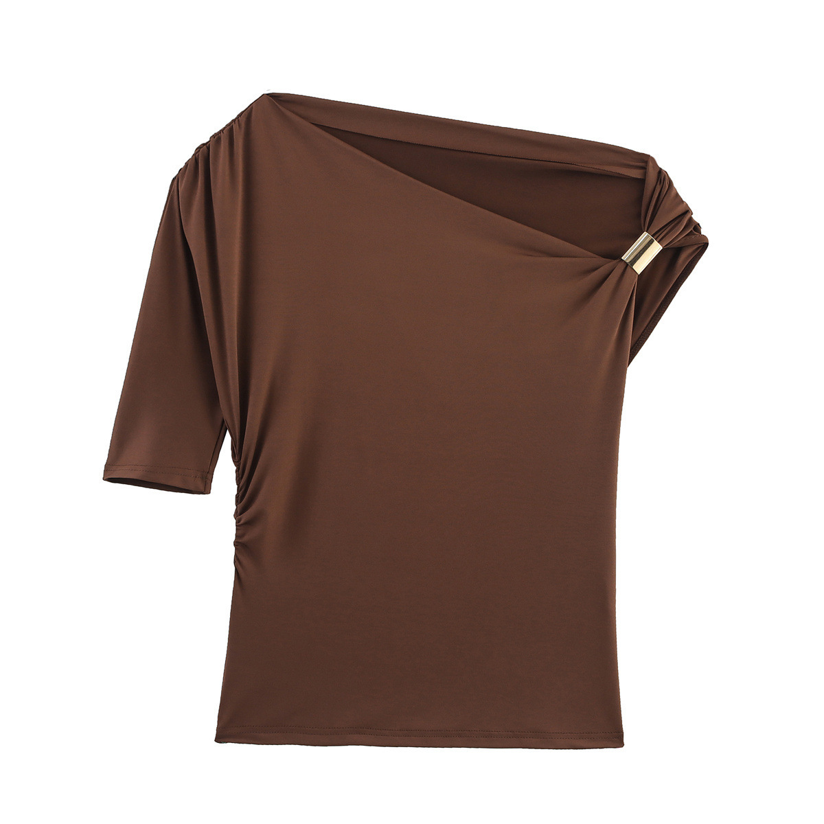 Women's Ruched One-Shoulder Slim Top 9 Colors
