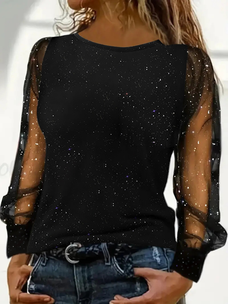 Women's Long Sleeve Loose Crewneck Casual T-Shirt Top