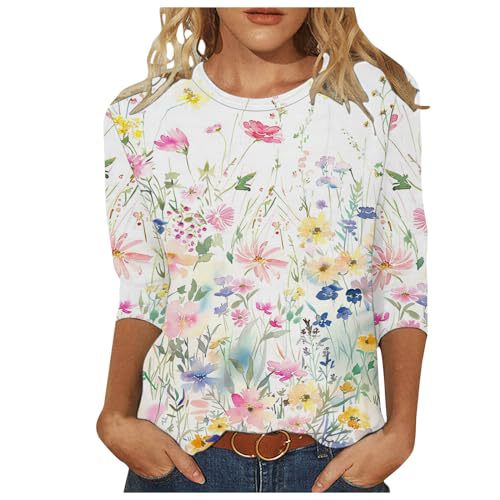 Women's Summer Ruffle Floral Print Short Sleeve T-Shirt