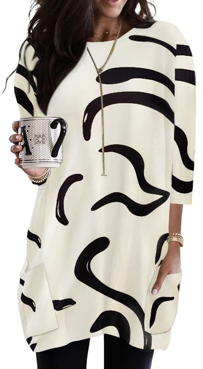 Women's Minimalist Printed Long Sleeve Top
