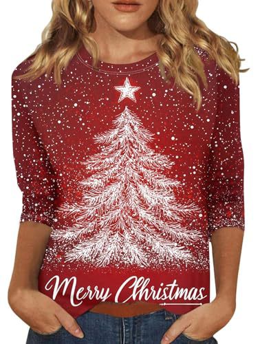 Christmas Tree Bow Print Women's Half-Sleeve T-Shirt