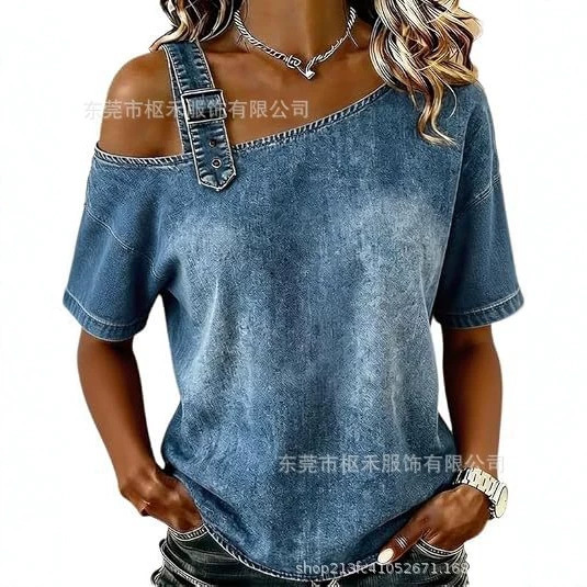 Women's Summer 3D Print Short Sleeve Top
