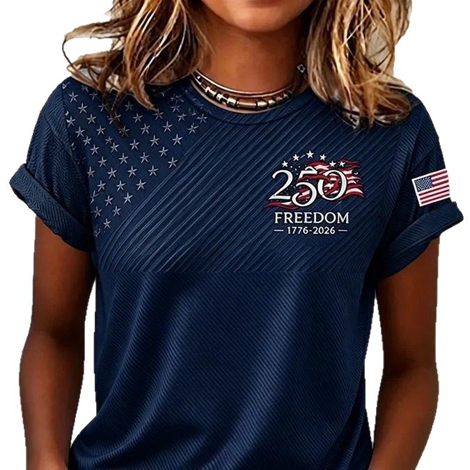 Women's Summer American Flag 3D Print Short Sleeve T-Shirt
