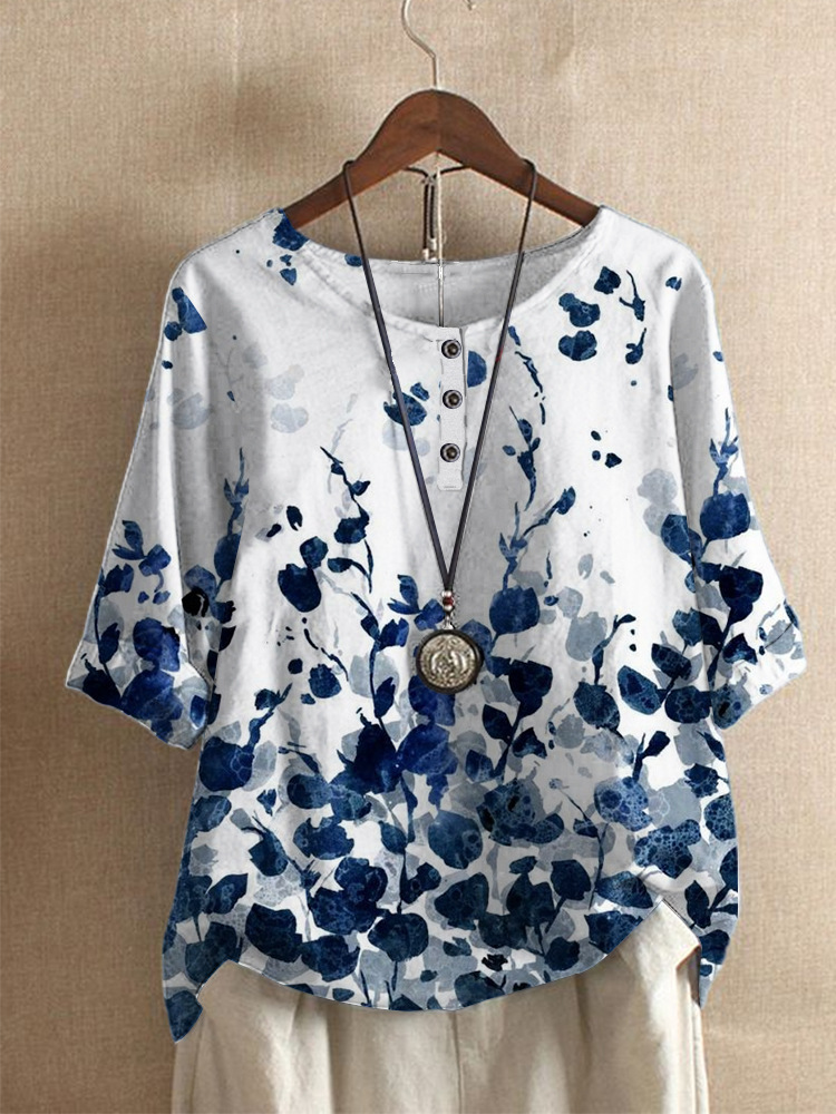 Women's Loose Floral Print Casual Top