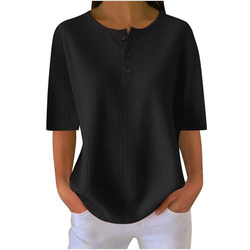 Waffle Knit Crewneck Short Sleeve Top