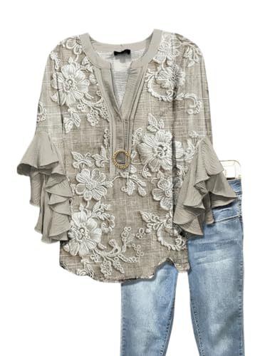 Women's Vintage Floral Print Half-Sleeve Top