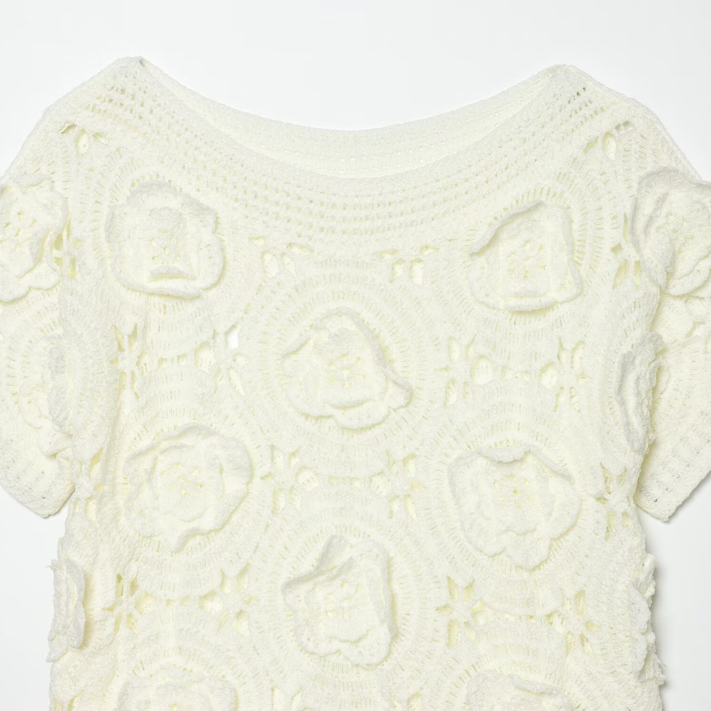 Women's Casual Floral Spliced Short-Sleeve Knit Top