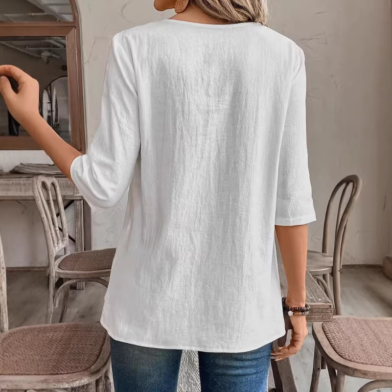 Women's Solid Color Short Sleeve Loose Casual Top