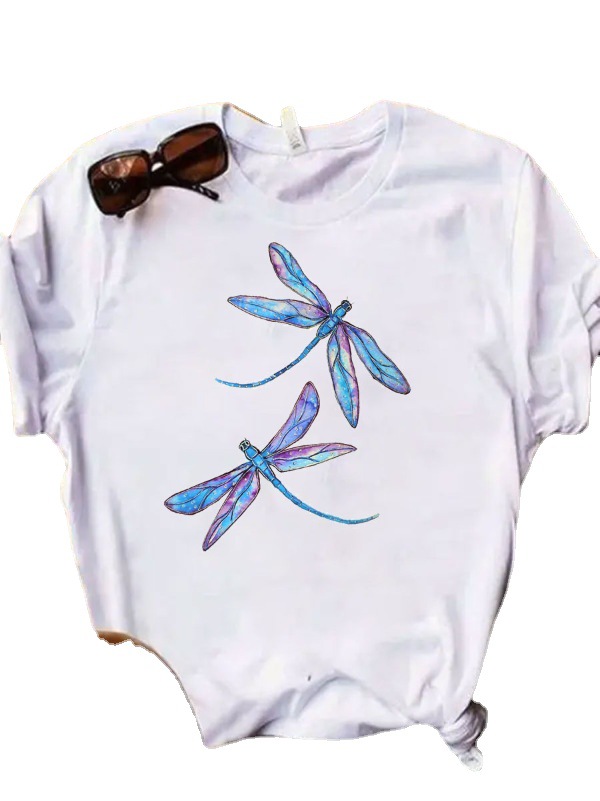 Women's Loose Fit Graphic Print Short Sleeve Crew Neck T-Shirt