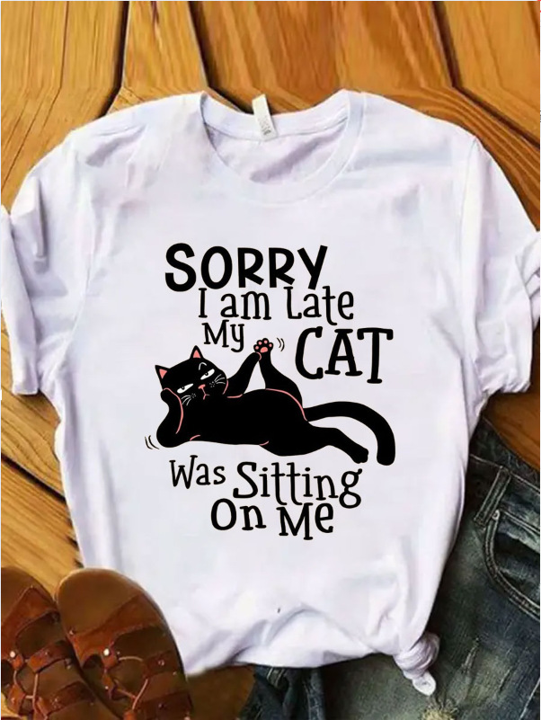 Women's Loose Fit Graphic Print Short Sleeve Crew Neck T-Shirt